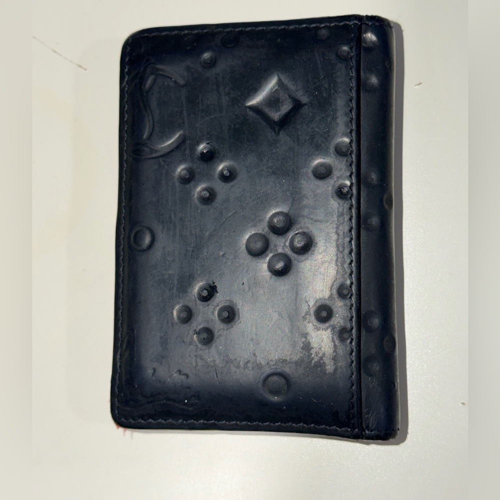 Christian Louboutin Black Embossed Dot Leather Card Holder/ wallet - Picture 2 of 6